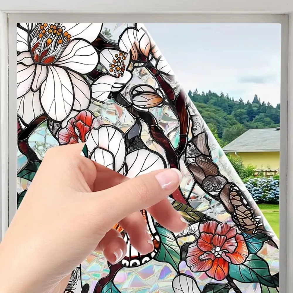 Window Privacy Film Decorative Window Sticker Vinyl Glass Films Stained Glass Sticker Home Decoration