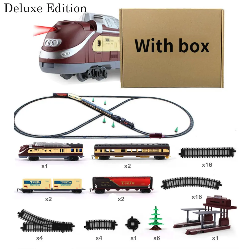 Ensemble de Train électrique jouet classique, longue piste avec fumée,  lumière et sons, cadeaux pour enfants de 3 4 5 6 7 8 ans et plus -  AliExpress