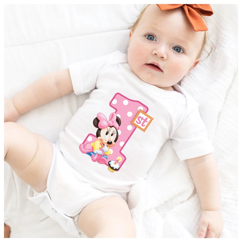 Tutina Neonato Disney Minnie 1-3 MESI 100% Cotone con Bavaglino Staccabile