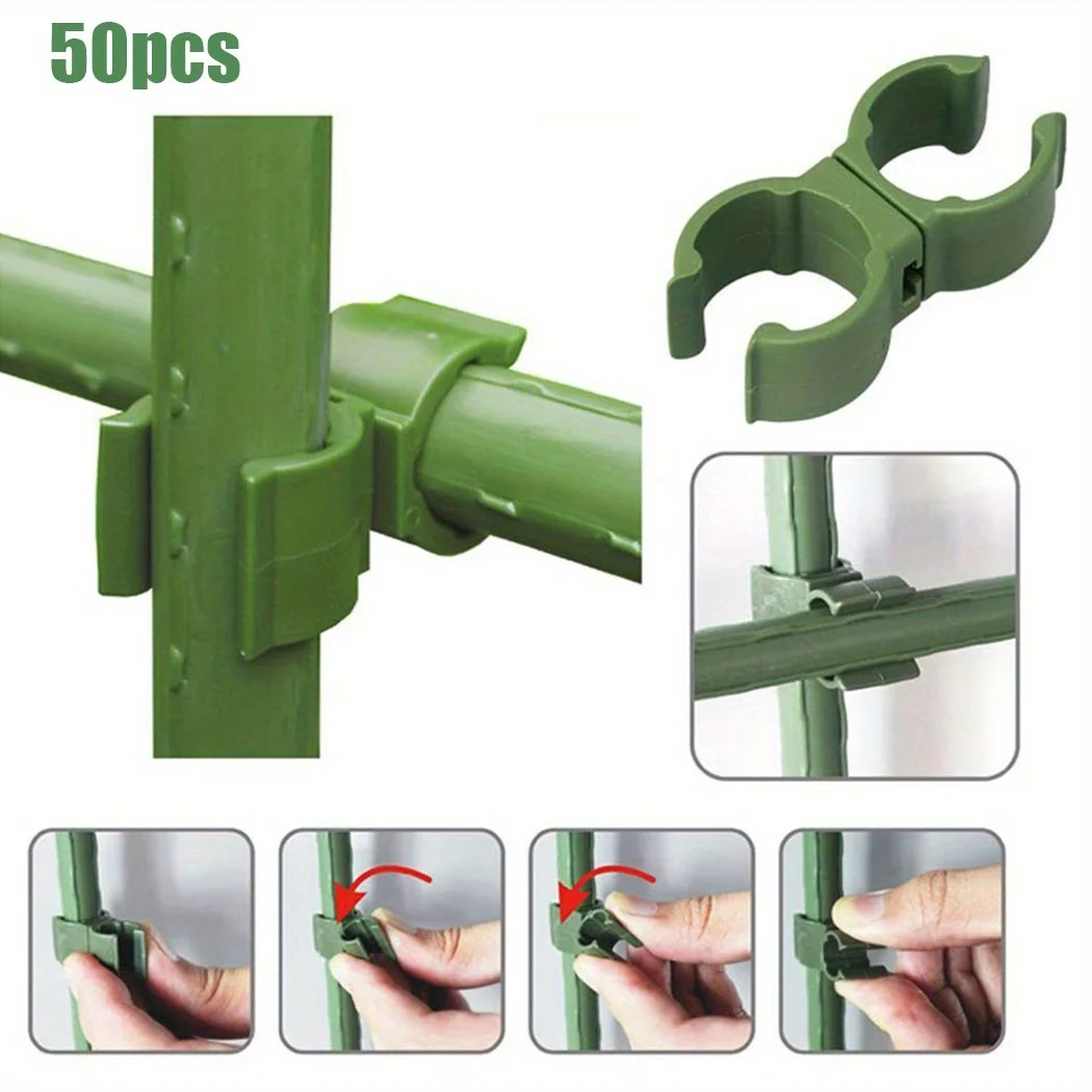 50pcs Support Trellis Connector Fixed Cross Clip Stake Clips Plant Grafting Garden Frame Rod Connector 8mm/11mm/16mm/20mm