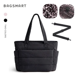 Stylish Women's Solid Color Tote Shoulder Bag - Versatile and Elegant Handbag (Black inner flower)