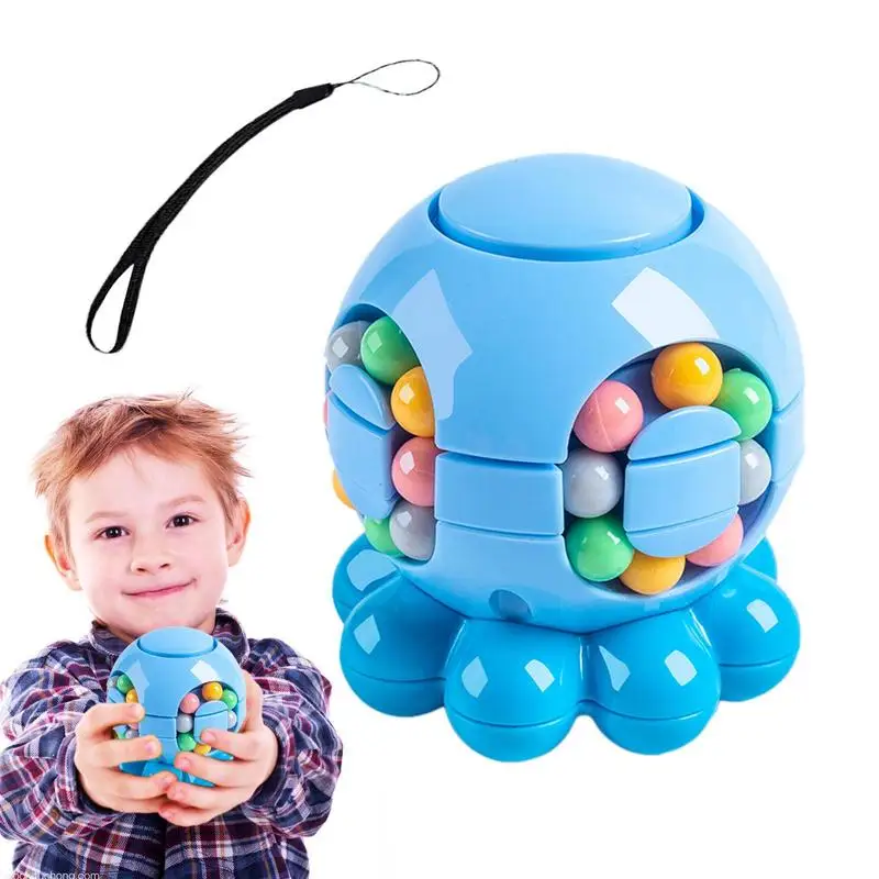 Magic Bean Cube Spinner Rotating Fingertip Toy Creative Puzzle toy Interactive Educational Game Relieve Stress toy for kids