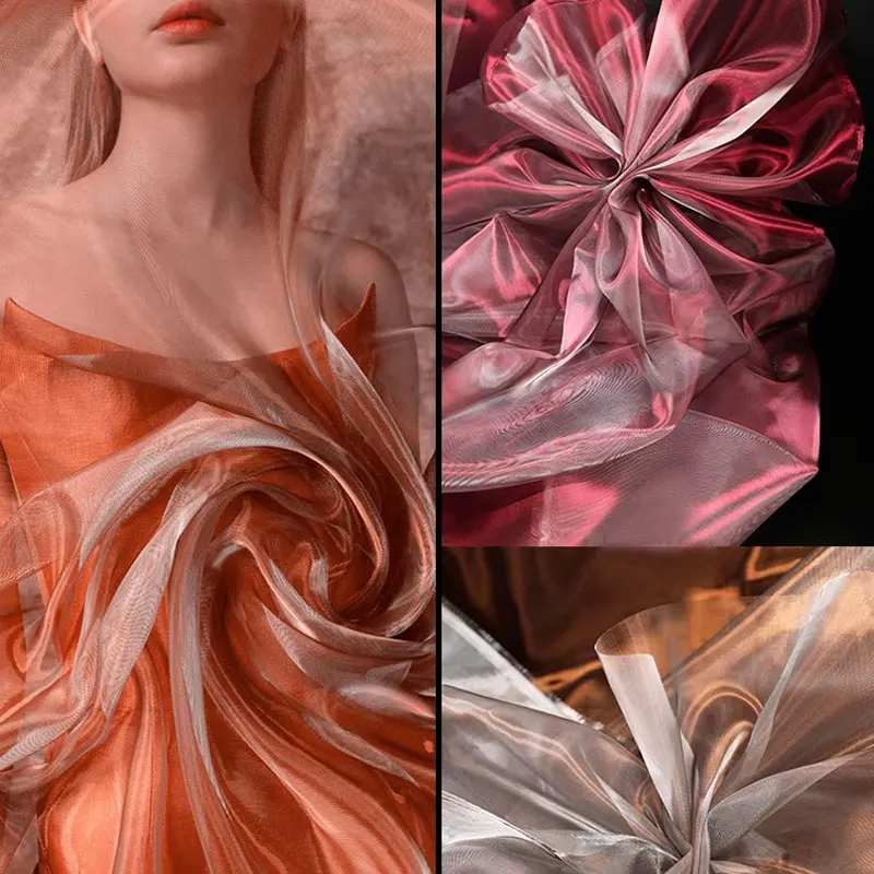 

Имитация металла двухцветная блестящая очень жесткая сетчатая ткань ручной работы DIY декоративная модельная Свадебная сценическая дизайнерская ткань