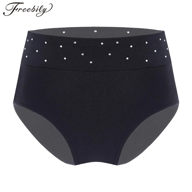 Women Low Elastic Waistband Adult Metallic Dance Briefs Gold Shiny  Performance Shorts Sport Workout Team Underwear Black - AliExpress