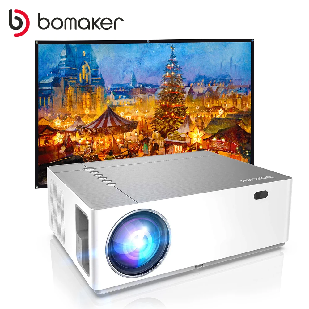 projector mobile BOMAKER 7000Lumens LED Portable Projector Native 1920*1080 HD 1080P Supported Home HDMI USB Outdoor Movie Proyectors viewsonic projector