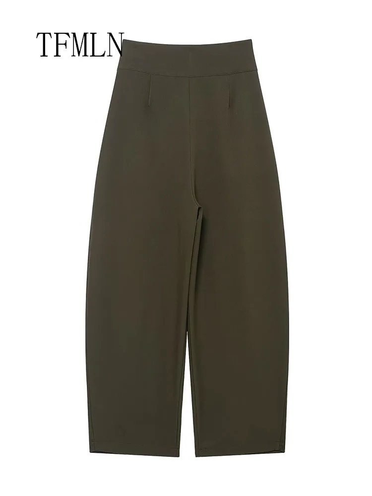 2026 New Women Casual High Waist Pants Fashion Pleated Straight Long Wide Leg Trousers Female Zipper Office Lady Bottoms Pants