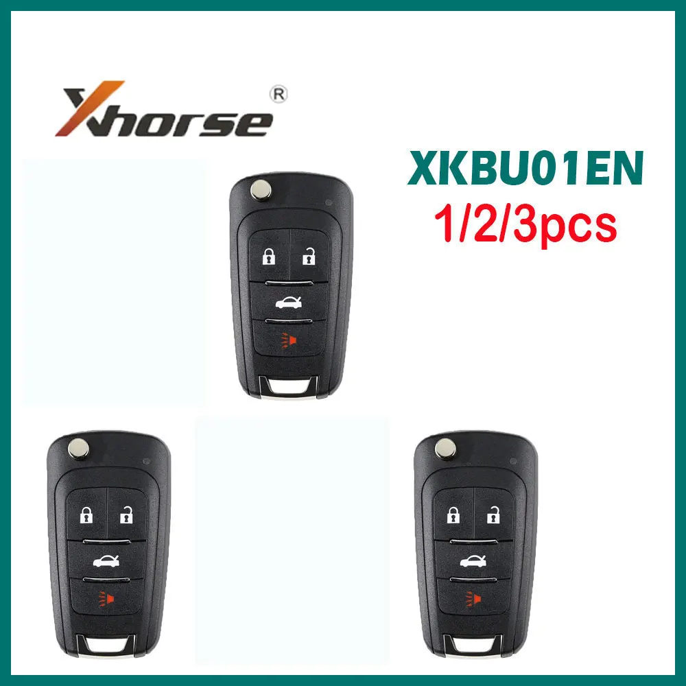 

1/2/3pcs/lot Xhorse XKBU01EN Wire Remote Key for Buick Flip 4 Buttons Universal Car Remote Key English Version for VVDI Key Tool