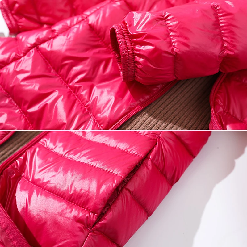 Women Long Duck Down Jacket Portable Ladies Parkas Winter Ultralight Padded Puffer Hooded Hip-length Coat