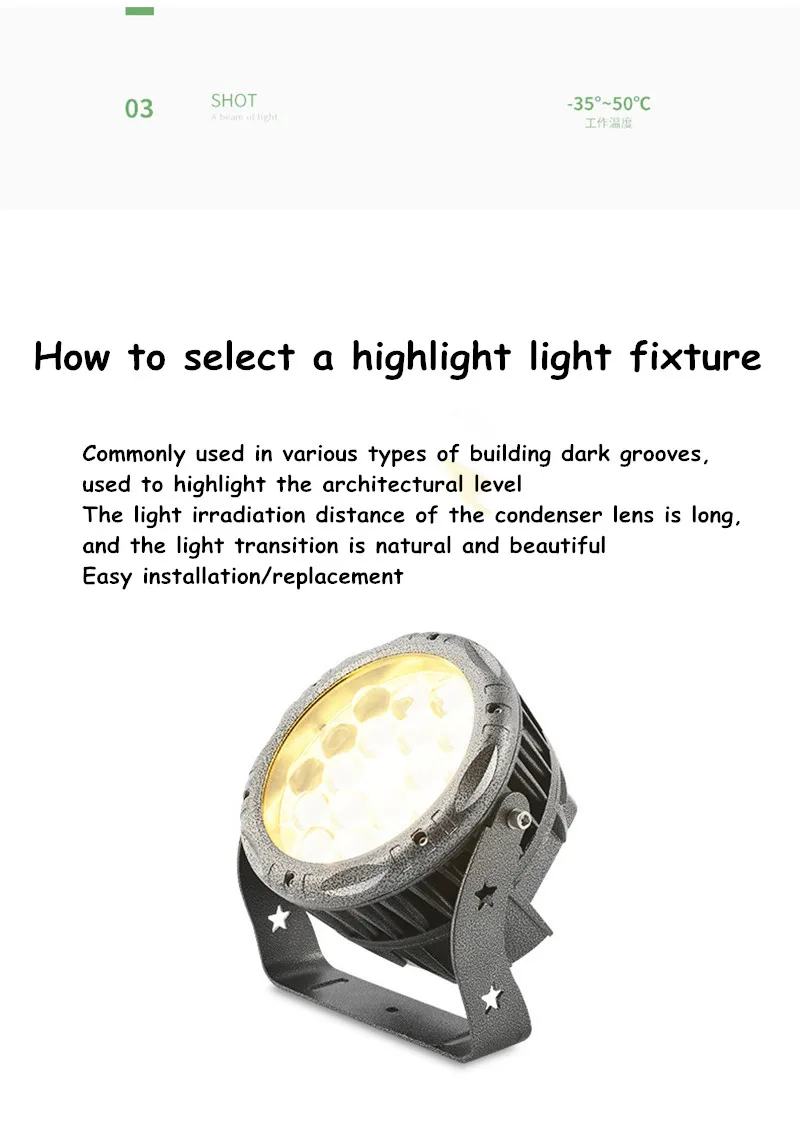 Outdoor Landscape Lighting Beam Spotlight Outdoor Waterproof LED Wall Washer Project Lighting Exterior Wall Lights Community Led