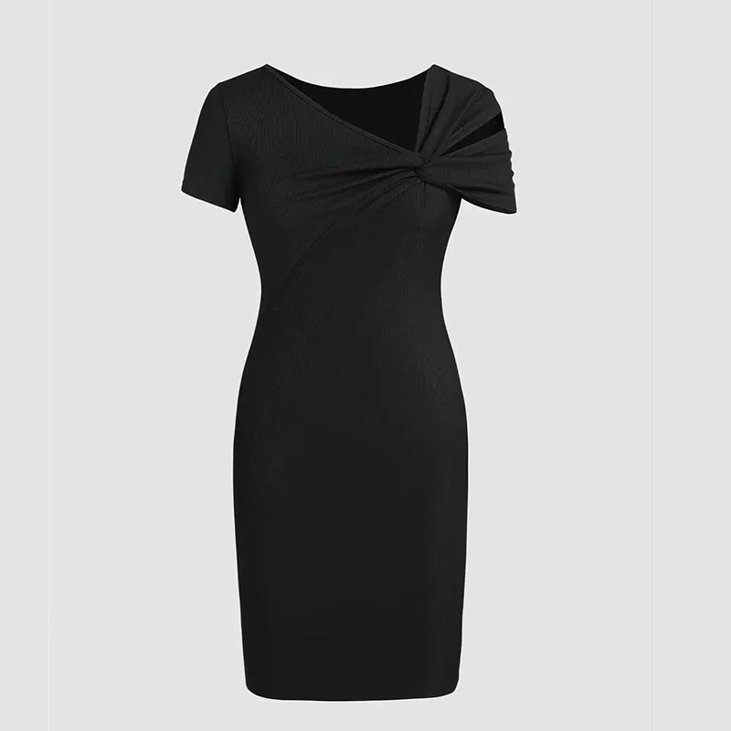 

Asymmetric shoulder kink dress