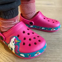 Kids Unicorn Dinosaur Garden Shoes Beach Flat Slippers Sandals Baby Outdoor Anti Skid Slipper Summer Hole Quick Drying Shoes 1