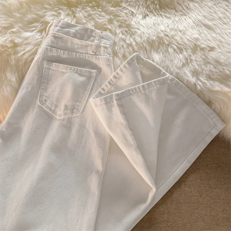 2025 Fashion Jeans Women White Black High-waist Straight Pants Spring Summer Denim Casual Trousers Lady Loose Wide-leg Jeans 6