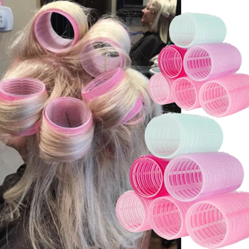 Random Self-Grip Hair Rollers No Heat Plastic Hair Bang Rolls Self-adhesive Hook Portable Salon Hairs Styling Curler Tools