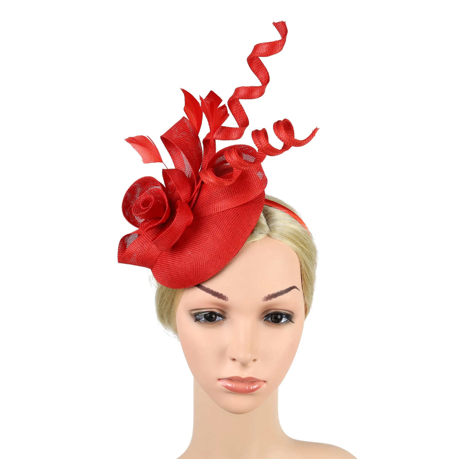 SinamayLadyFlowerFascinatorHatHeadbandwithClipsPillboxHat
