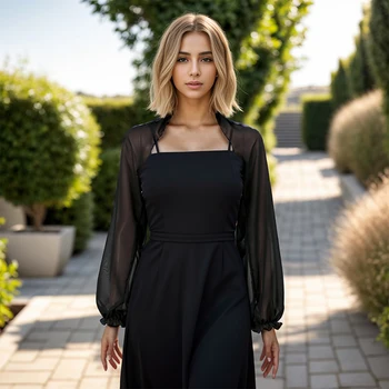 Scialle in chiffon tinta unita Camicia estiva climatizzata Asciugamano da spiaggia con protezione solare con mantella con maniche a spalla 150 * 48 cm 1