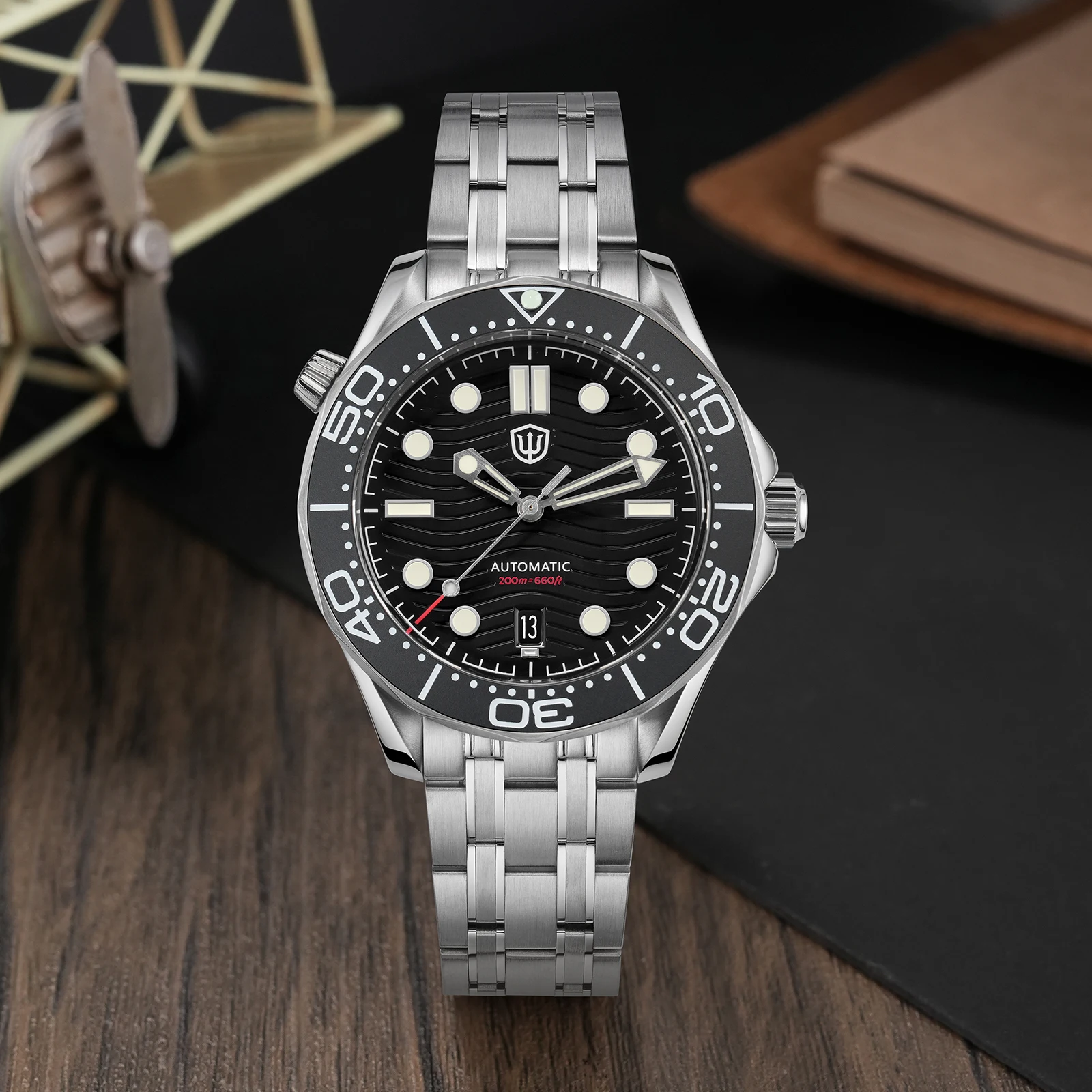 Diver Watch Watchdives WD007ST 39mm Men Dive NTTD NH35 Automatic Movement Domed Sapphire C3 luminous 200M Waterproof