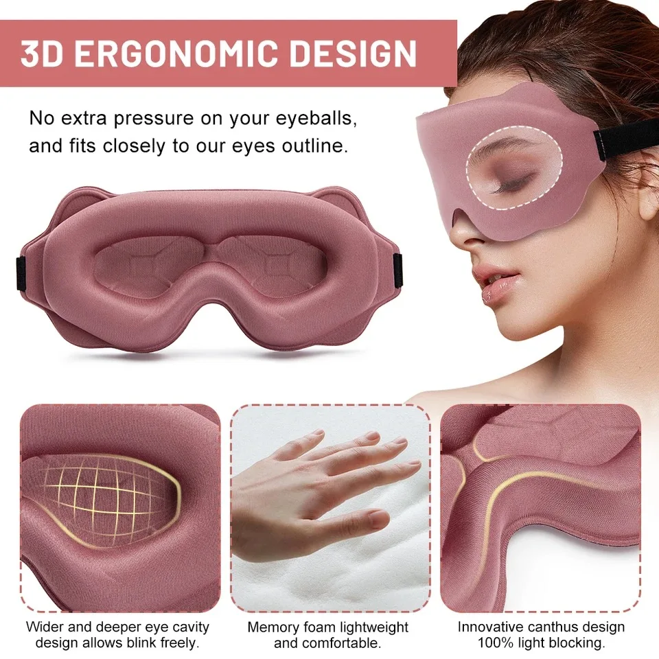 Travel 3D Sleeping Mask Eyepatch Blindfold Light Eye Mask for Sleeping Mask Slaapmasker Night Sleeping Aid Sleep Patch