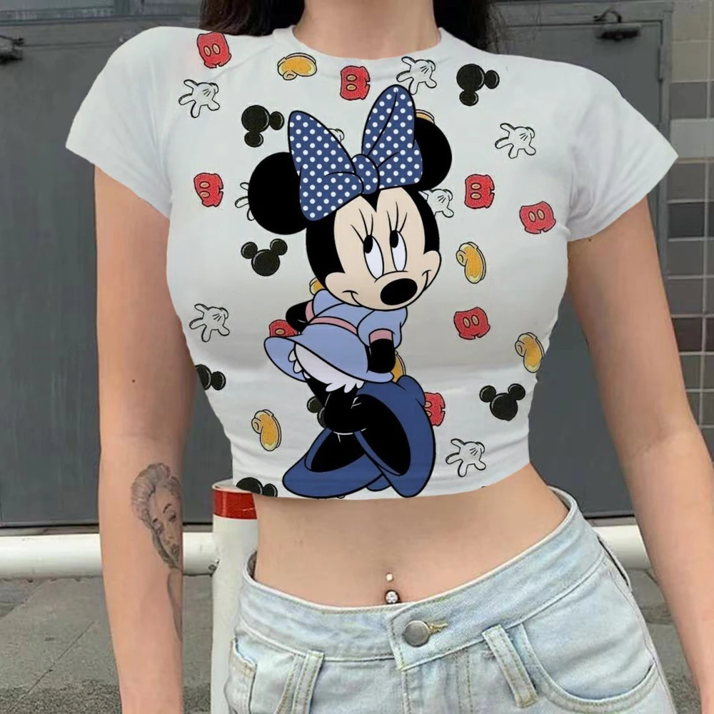 

Футболка женская с коротким рукавом и принтом Микки Мауса