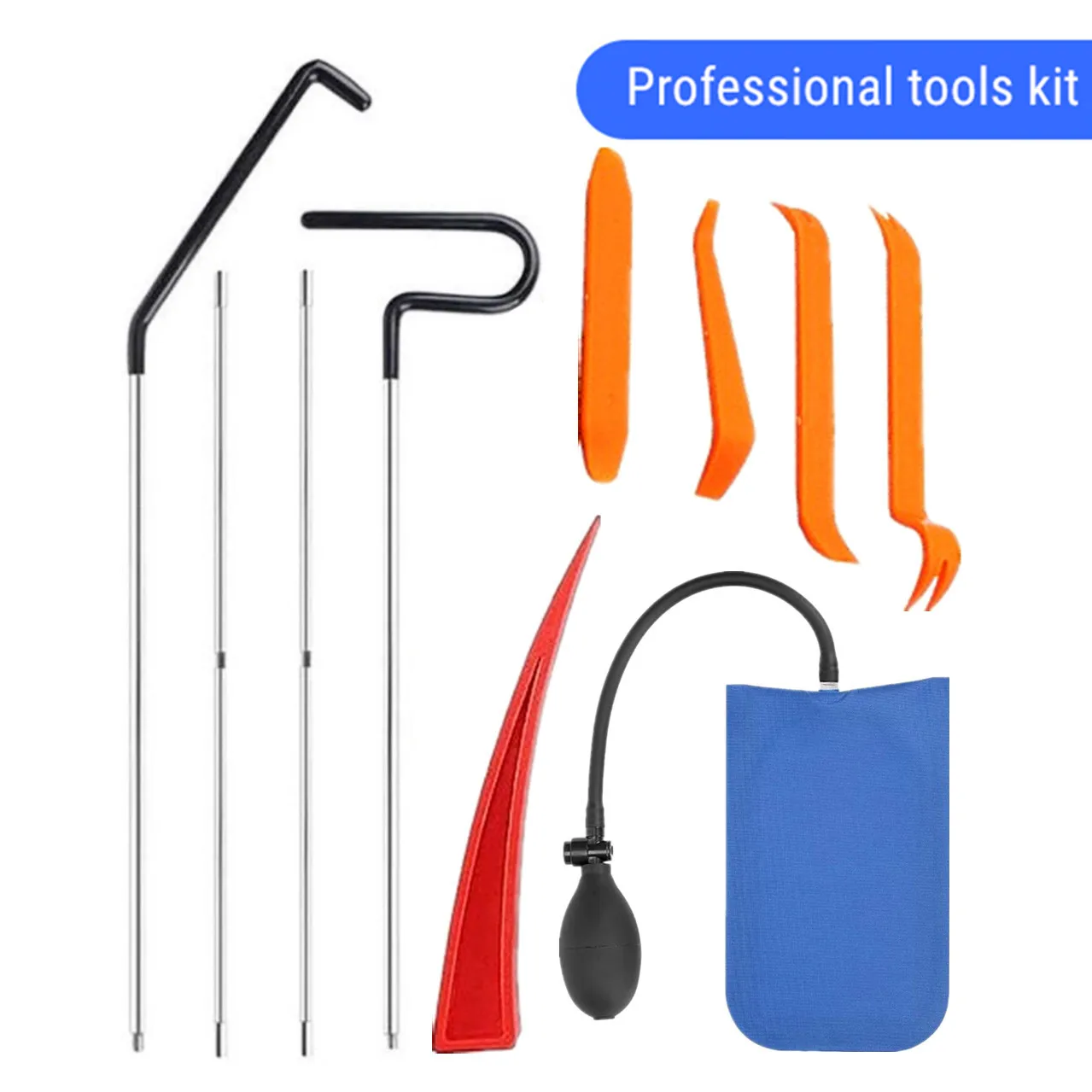 Automotive Tool Kit Inflatable Air Pump Car Window Door Open Fixing Gripper Kit Tools Long Reach 1 pcs car dent repair support tool door wedge sheet metal door supporting clip protect felt window curve wedge tool