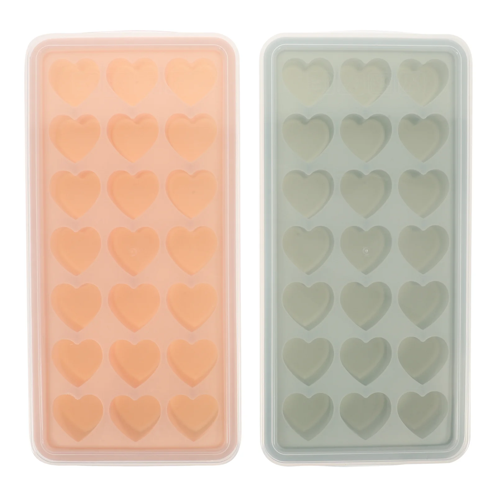 

Reusable Ice Cube Maker Silicone Heart Shaped Tray Molds Trays for Freezer with Lid