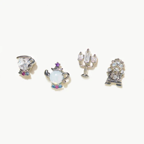 여성용 구리 컬러 지르콘 기하학적 양초 주전자, 실버 바늘 스터드 귀걸이, 피어싱 패션, 달콤한 파티 선물, 도매 3