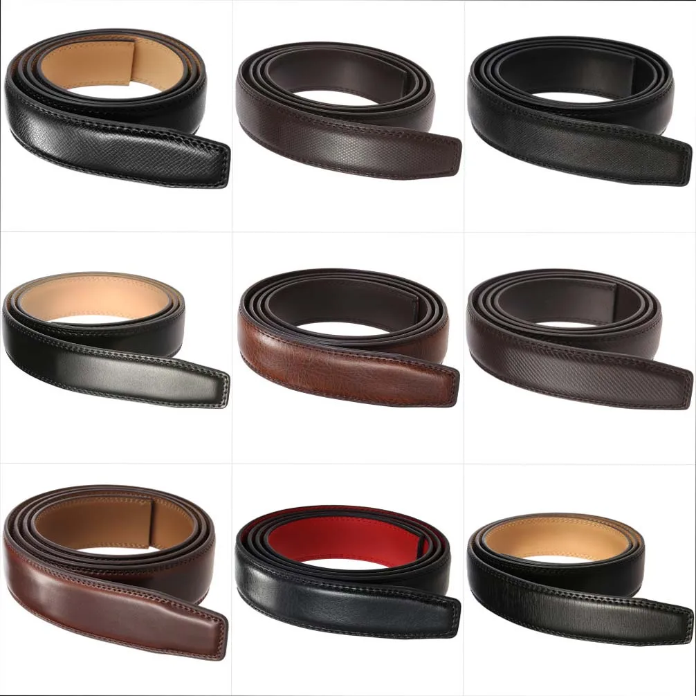 Luxus 3,1 cm Breite Hohe Qualität Rindsleder Gürtel Für Männer Mode Schwarz Rot Braun männer Automatische Gürtel ohne Schnalle