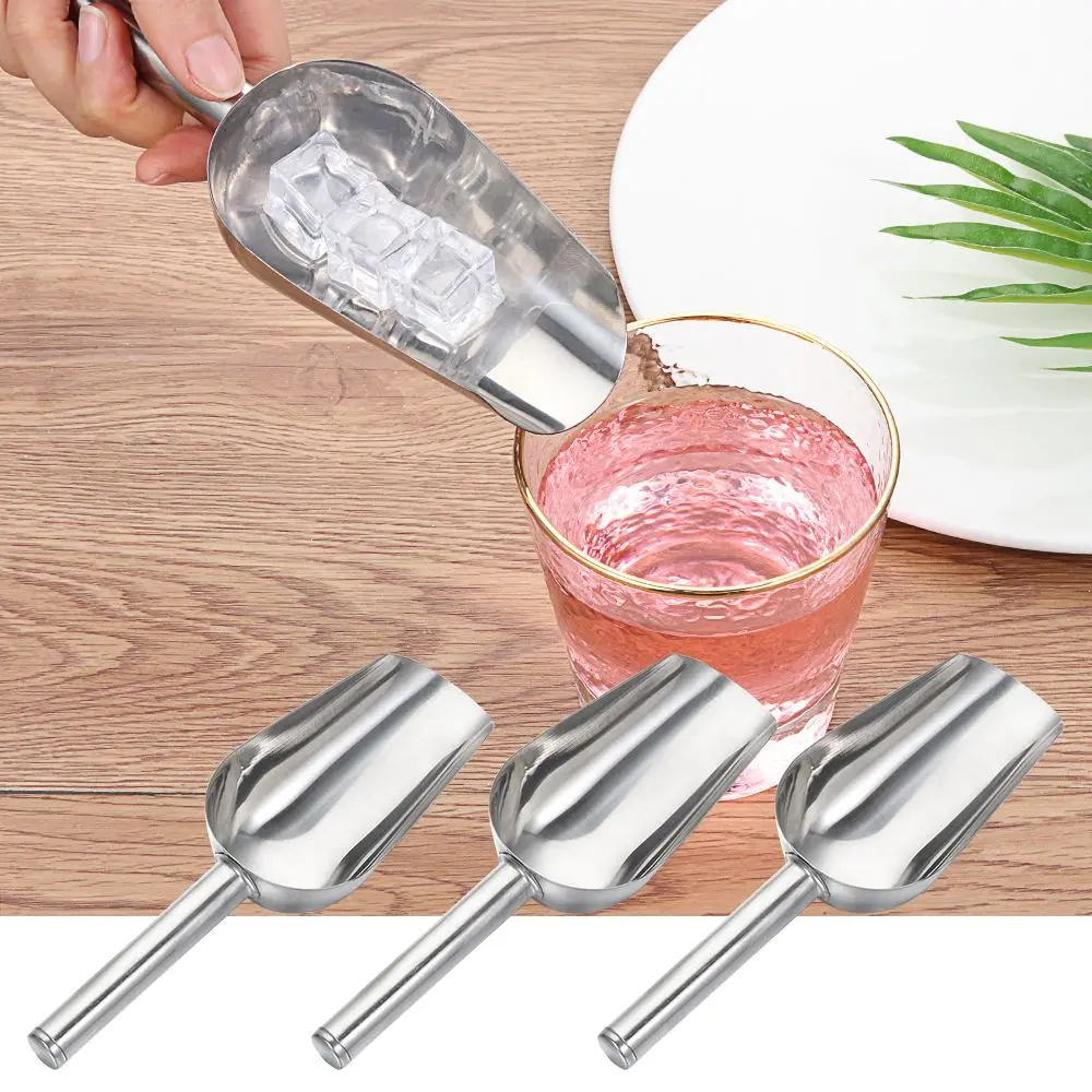 8-inch Multi-function Stainless Steel Ice Shovel And 6-inch Ice Clip Party Candy Cake Clip Flour Grain Tea Coffee Food Tools