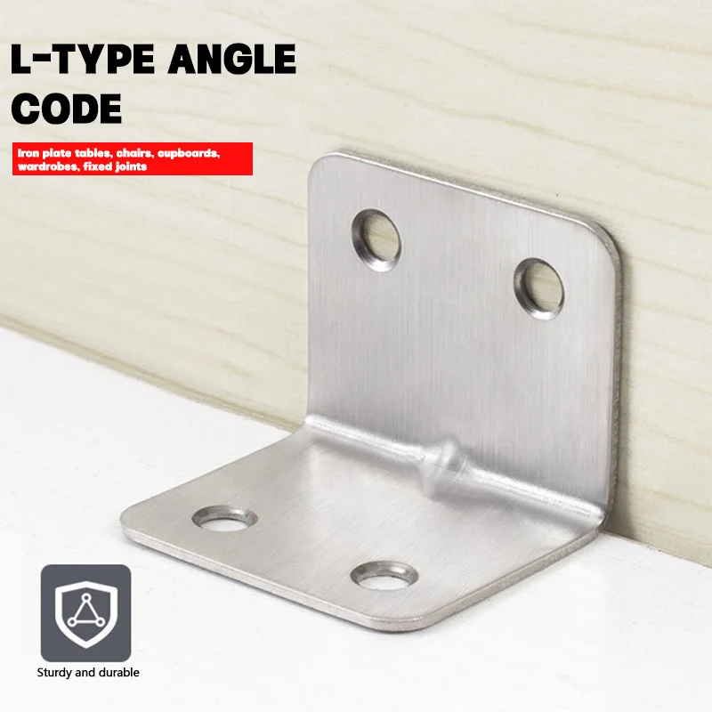 4 Holes Universal Stainless Steel Corner Bracket 90 Degree Detachable Corner Bracket Wood Furniture Cabinet Accessories 1-20Pcs