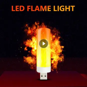 USB 분위기 조명 LED 불꽃 깜박이 촛불 책 램프, 따뜻한 라이터 효과 램프, 파워 뱅크 캠핑 조명 도구