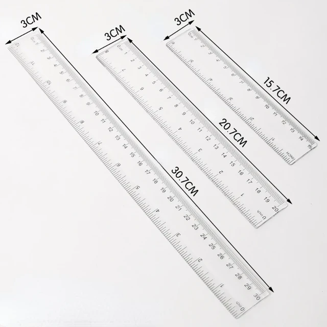 12 Wood Primary Ruler: 1/2 Scale - Set of 36 - Measurement