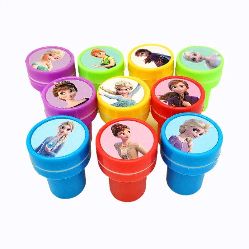 

10PCS Kids Happy Birthday Party Favor Frozen Party Gift Princess Anna Elsa Stamp Girl Return Gift Cute Giveaway Souvenir