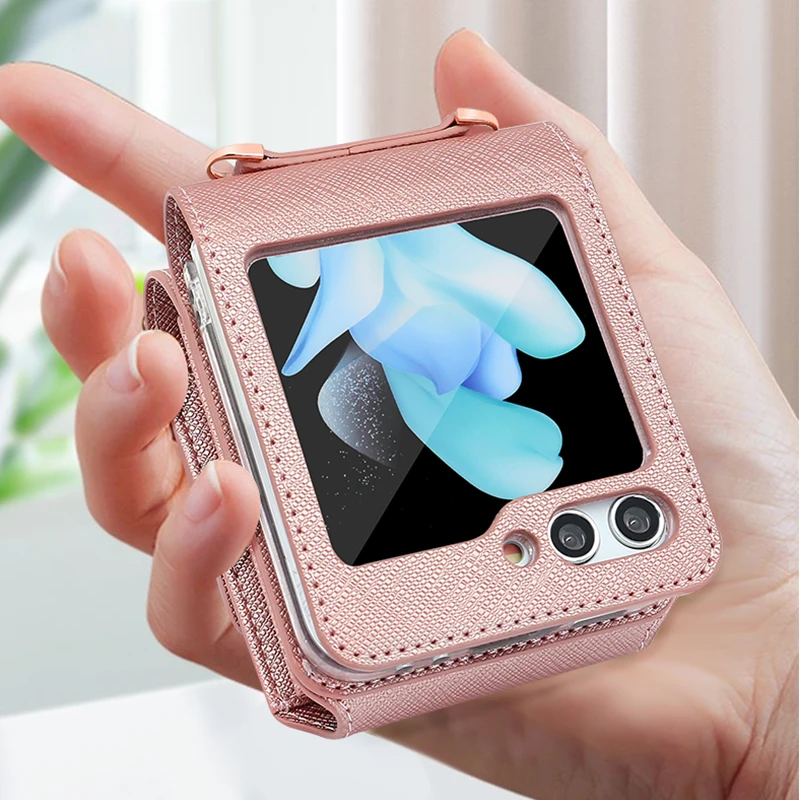 étuis de téléphone avec bandoulière lanière fentes pour cartes portefeuille pour Samsung Galaxy Z Flip 7, étui Z Flip 6, Z Flip5, Z Flip 4 3 – Image 2