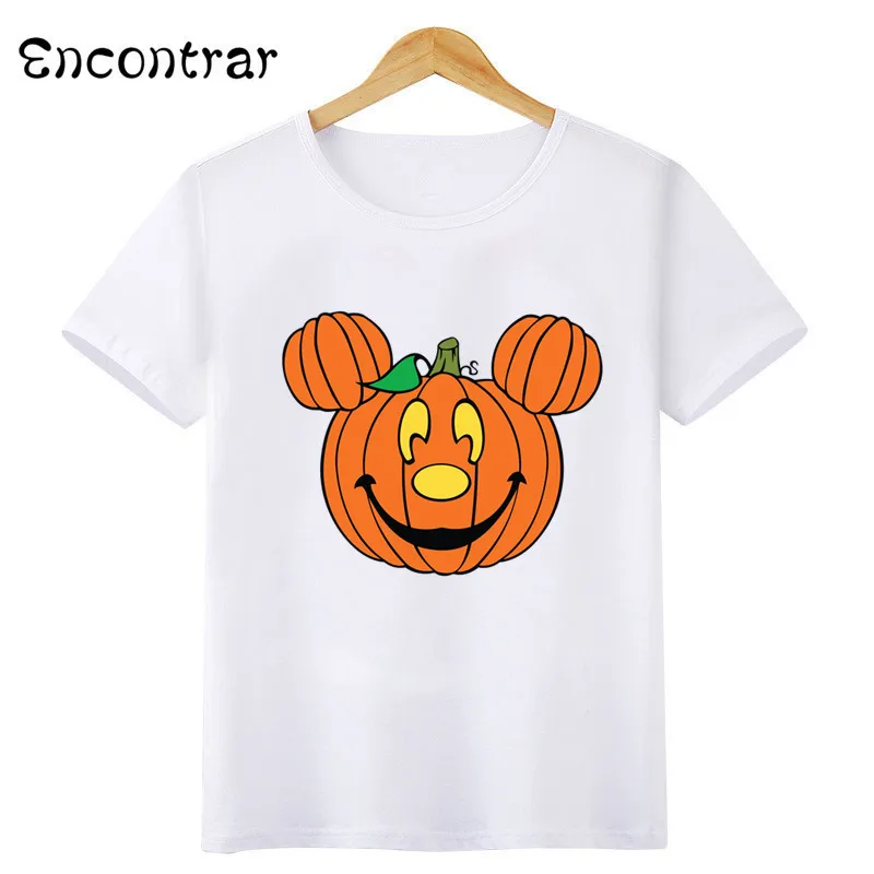 

Disney Kids T-shirt Halloween Mickey Minnie Pumpkin Print Girls Clothes Funny Cute Baby Boys T shirt Children's clothing,HKP5822