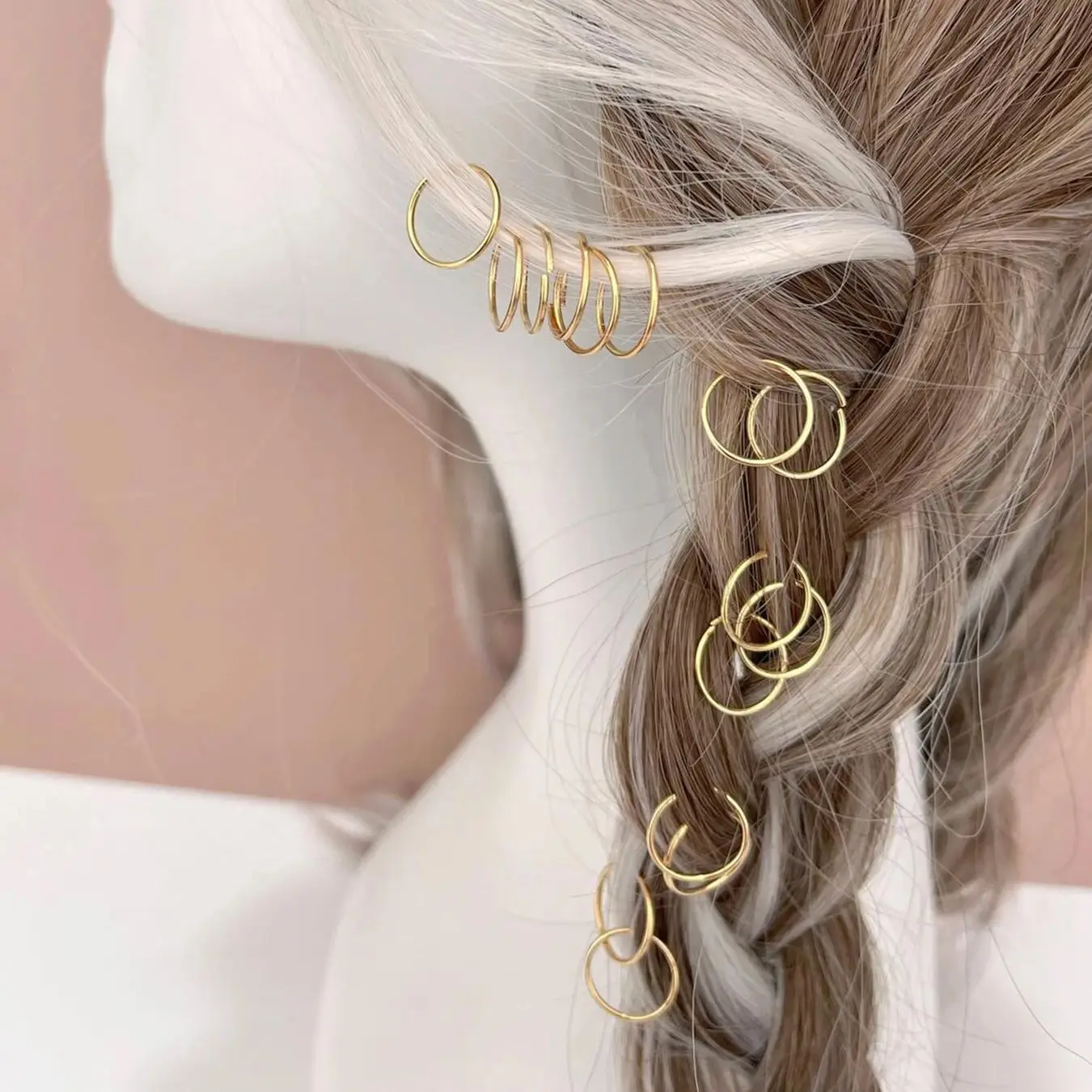 Metal open jump hair ring 50pcs dreadlocks beads hair braid rings clips dread locks braiding cuffs decoration/accessories