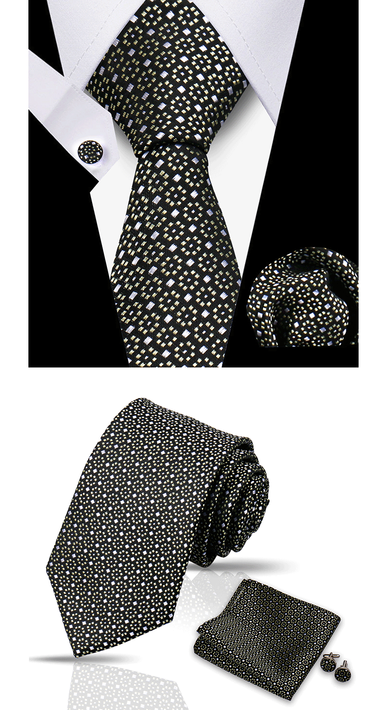 Krawatte für Männer, klassisch, kariert, Taschentücher, rote Krawatte, Manschettenknöpfe für Männer, Bluse, Business, Hochzeit, Accessoires, Damen, Kragen, Mann, Geschenk – Detail 37