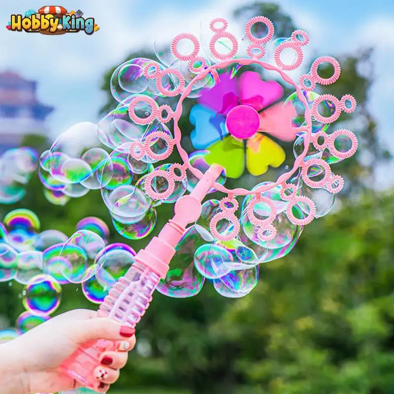 Windmill Bubbles Sticks Toys for Kids Handheld Magic Wand Soap Machine Summer Party Games Outdoor Game Children Gift bubble making toy bubble makers table tennis toys bubble toy parent child interactive bubble machine for kids outdoor party