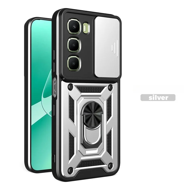 Enhanced Magnetic Ring Slide Shockproof Armor Case with Camera Lens Protection