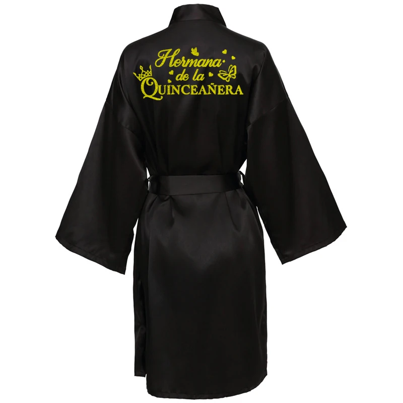 Mis15 Años Robe 15 Years Girl Birthday Party Robes Quinceanera Robe Mis XV Bathrobe Silkly Nightgown