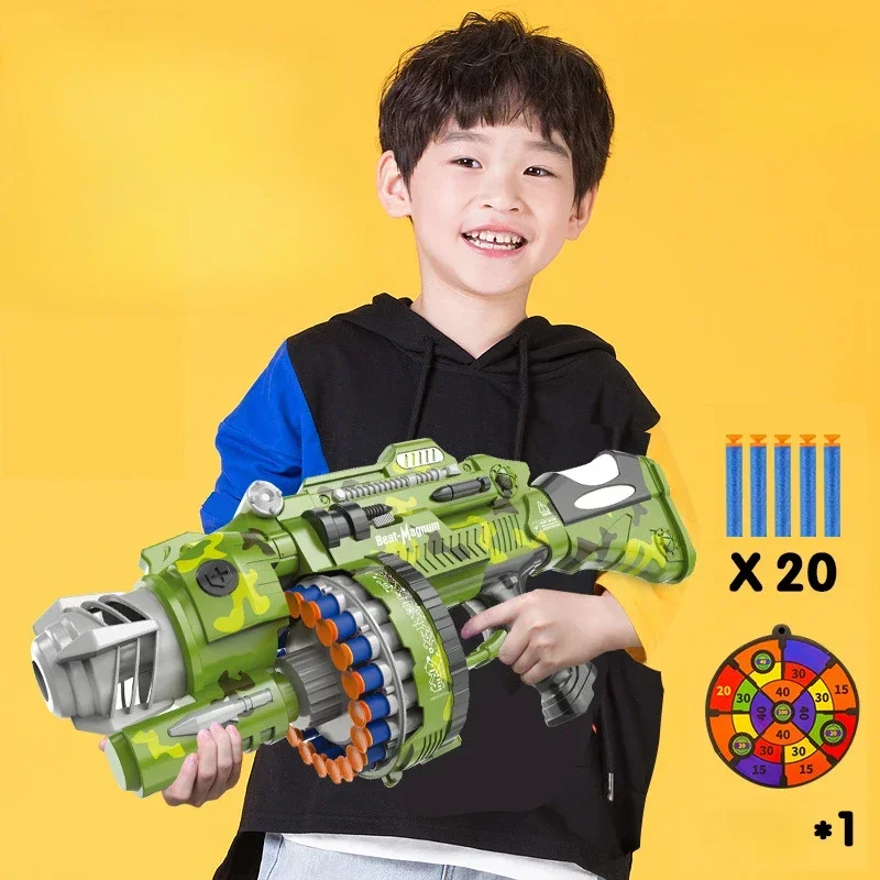 Children's Electric Continuous Shooting Gatling Toy Gun Suction Cup Soft Bullet Gun Explosion TTNerfs gun BB Guns Gifts for Kids 3