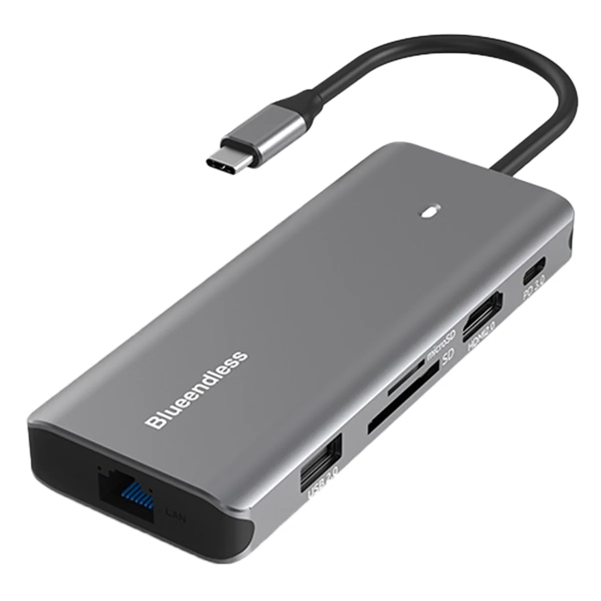 Blueendless Aluminum USB C to 10 in 1 HUB 4k 60hz Type-C HDTV 100w with PD for MacBook Pro Accessories SSD Case