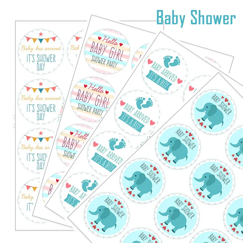 3.5/4.5Cm Cute Baby-Shower Birthday Label Boy Or Girl Label For Gender Reveal Party Decoration Gift Box Label