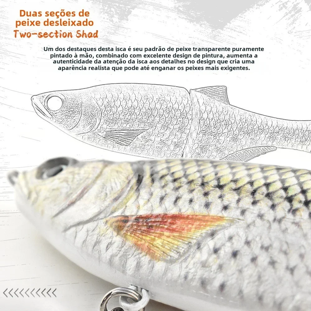 3D Print Swimbait 43g 177mm Multi Jointed Bait 2 Segment Glide S Swimming Slow Sinking Fishing Lures Artificial Hard Bait