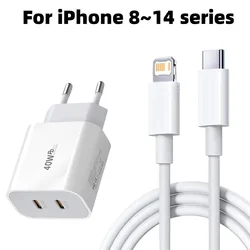 Apple Original 40W Type C Fast Charger with PD Charging Cable - EU 2m C to L - Kit