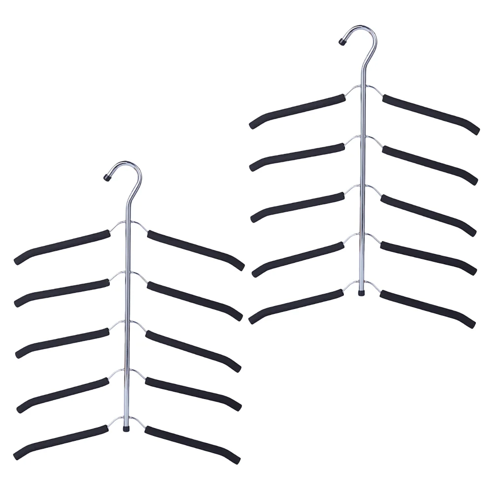 

2 Pcs Coat Hangers Drying Rack Closet Organizer Space Saving and Organizers Multilayer Clothes Blouse Storage