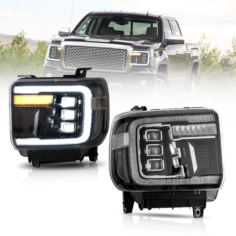Fari Di Fabbrica Vland Sierra 1500 Assembly 2014-2018 Faro Anteriore Per Auto 2015-2019 Lampada Frontale Per Gmc Sierra 2500Hd 3500Hd