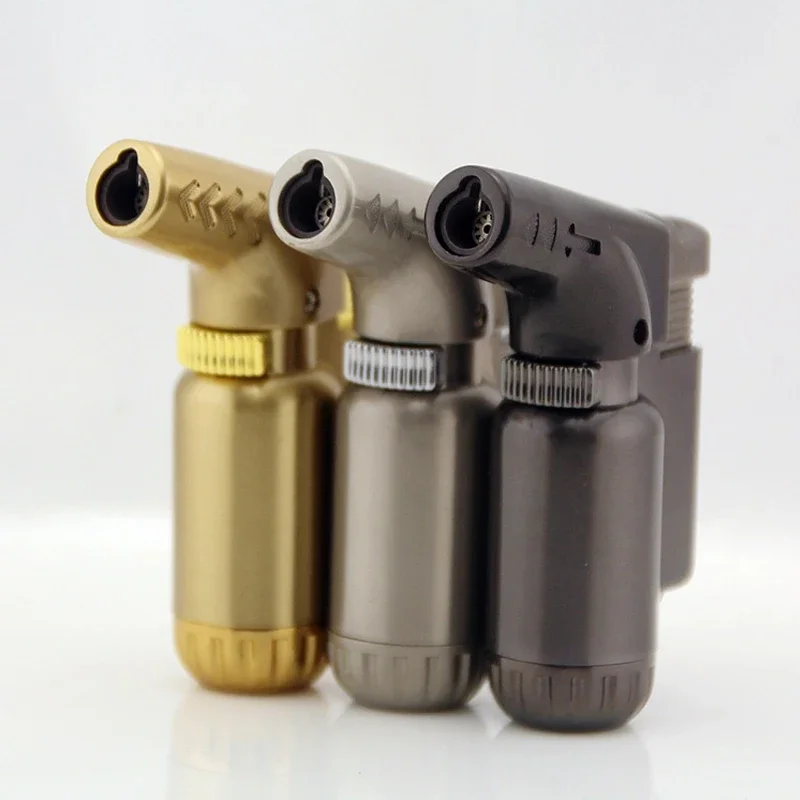 Portable Mini Butane Jet Lighter Turbo Torch Lighter Fire Windproof Spray Gun Metal Lighter EDC Cigarette Accessories (NO GAS)