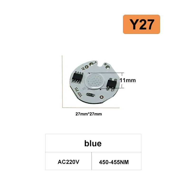 Description Picture 4 of item3W 5W 7W 10W 12W AC220V LED Lamp Chip Red Blue Green Cold White led COB Smart IC Driver Fit For DIY LED Spotlight Floodlight