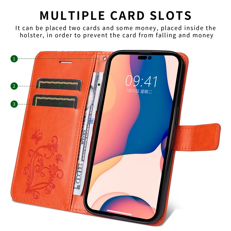 Θήκη με ανάγλυφο σχέδιο πεταλούδας για Nokia 3.4/2.4/2.3/1.3/6.2/6.3/7.1/8.1 από PU δέρμα, αναδιπλούμενη για Nokia G21 G11 G50 C10_voghion.com