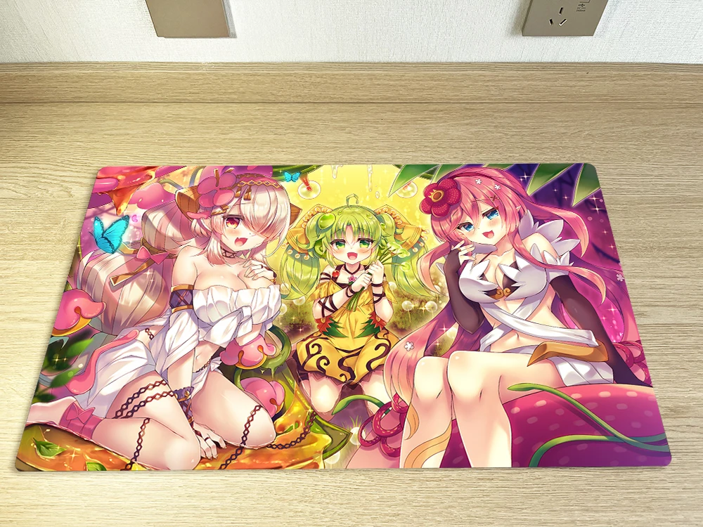 

YuGiOh Playmat Traptrix Rafflesia Sera Pinguicula TCG CCG Mat Trading Card Game Mat Table Desk Mat Mousepad Mouse Pad Free Bag