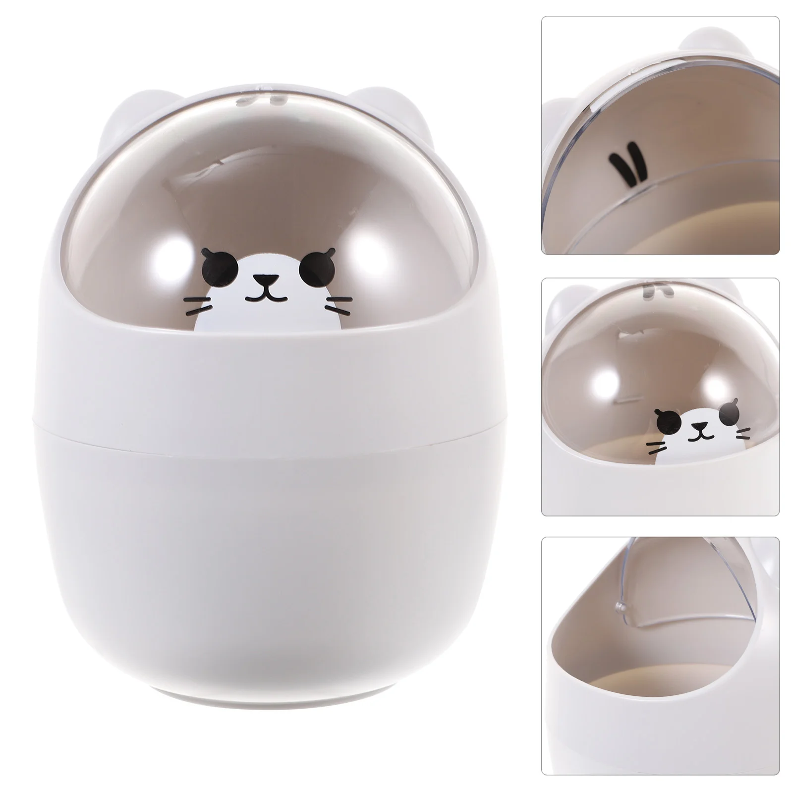 

Garbage Can Mini Desk Carton Container Waste Bucket Lovely Animal Trash Collector Cartoon for Office Table